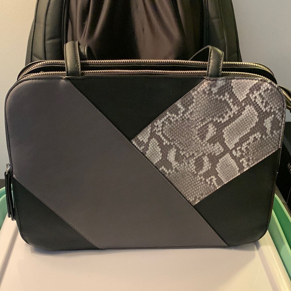 NEW! Alfani patchwork purse, bag, tote, laptop case, snakeskin, SALE!!